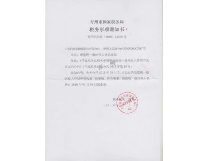 一般纳税人资格