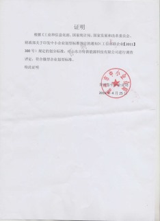 山东百特新能源科技微型企业证明